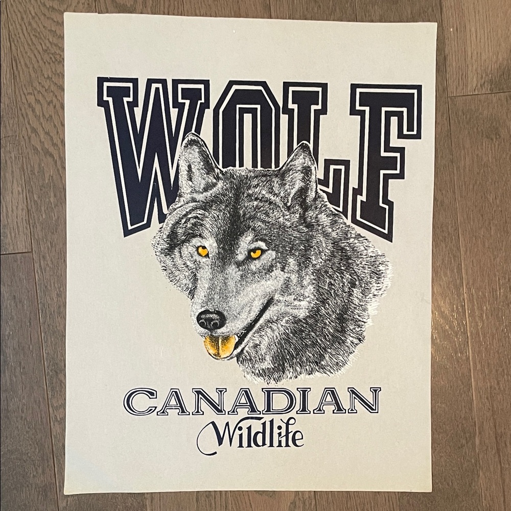 Vintage Canadian Wildlife Wolf Art Print Heavy Textured Felt Paper 14x18 - Picture 3 of 12